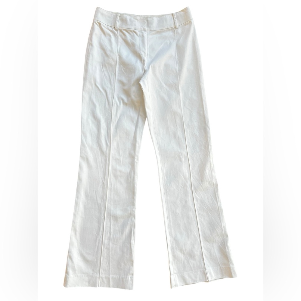 Tory Burch Pant White Flared Trousers Size 2‎ Mid Rise Wide Leg Flared